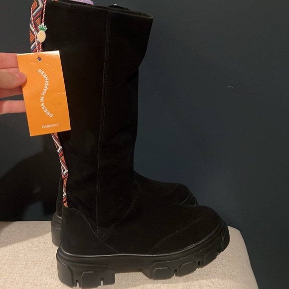 FARM Rio Suede Embroidered Tall Boots - Picture 2 of 7